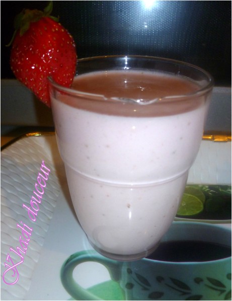 Boisson de fraise et lait concentre de Khadi douceur